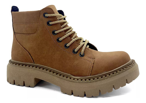 Bota Borcego Mujer Botineta Plataforma Chavito Cordones