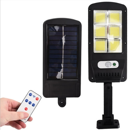 Luminária Solar Led Parede Refletor 128 Leds Sensor Controle Cor da carcaça Preto Cor da luz Branca pilhaaaa