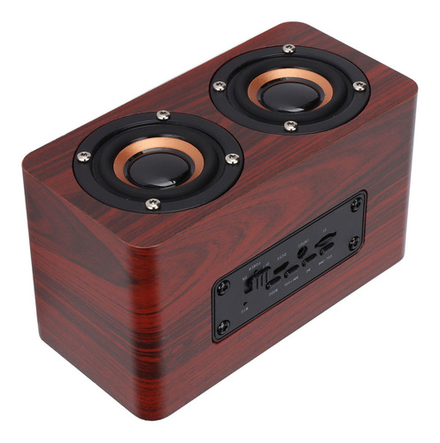 Bocina Bluetooth De Madera Subwoofer Inalámbrico Retro Aux