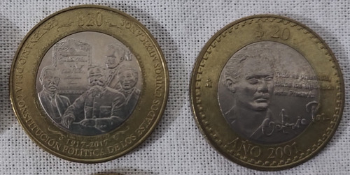 Lote De Monedas De 20 Y Una De 10 Conmemorativas (Usado)