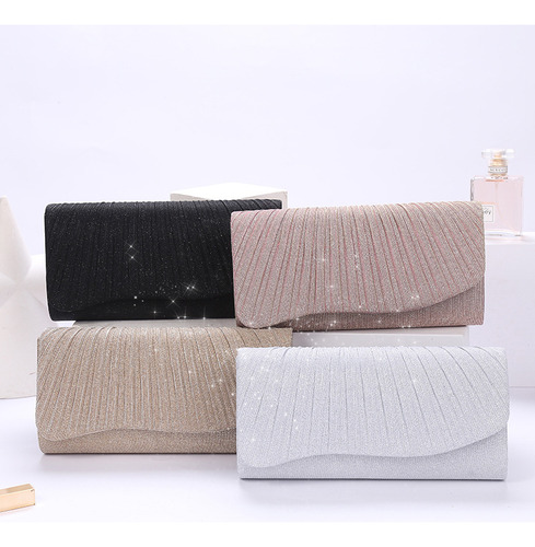 Bolso De Noche Para Mujer, Piel Sintética, Rectangular, Plat