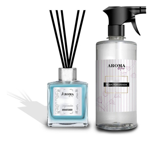 Kit Água Perfumada 500ml + 2 Aromatizadores 350ml Aroma Max