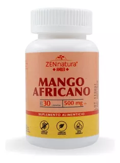 Mango Africano 30 Caps De 500 Mg Control De Peso Y Apetito Sabor Sin sabor