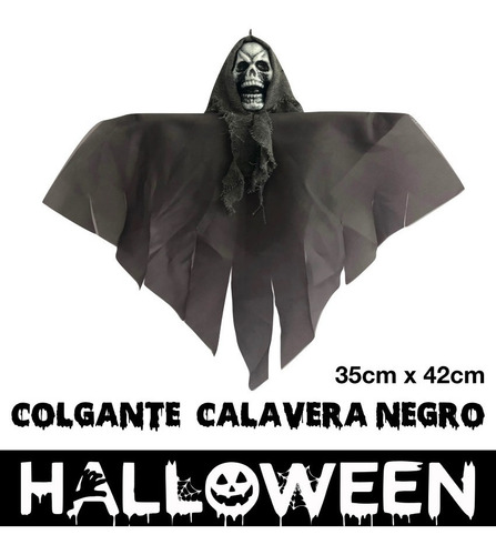 Colgante Calavera Negro Decoración Halloween