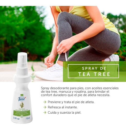 Imagen 6 de 7 de Spray Tea Tree Just 75ml Swiss Just Original Y Sellado