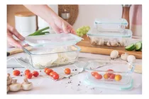 Comprar Kit 4 Recipientes Vidrio Horno Frezzer Microondas Vianda