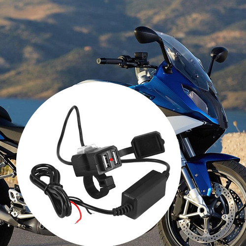 Carregador De Celular Para Motocicleta, Porta Usb Dupla,