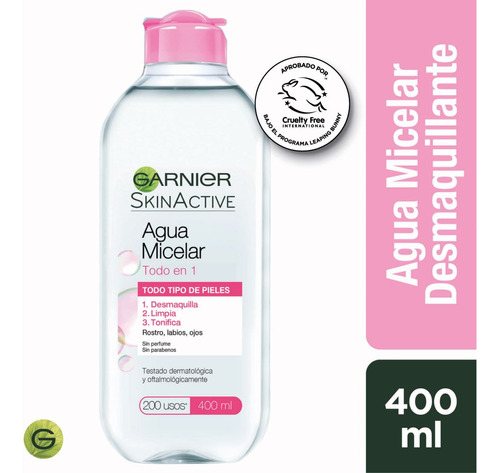 Agua Micelar Garnier Skin Active Todo Tipo De Piel 400 Ml