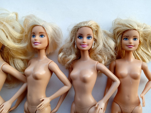 Lote Barbie Basicas Pose Modelo Izquierda Usadas Para Custom (Usado)