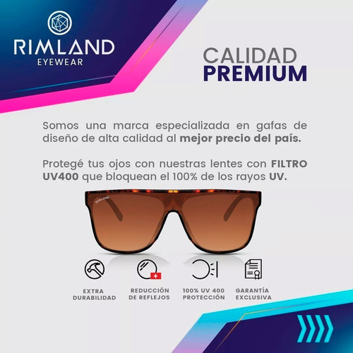 Imagen 6 de 9 de Anteojos Lentes De Sol Rimland Montreal Carey