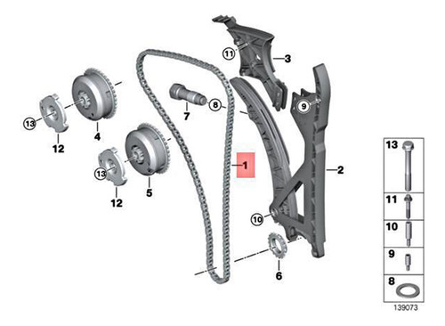 11318618317 Cadena De Distribución Del Motor N14 Para E90 E6