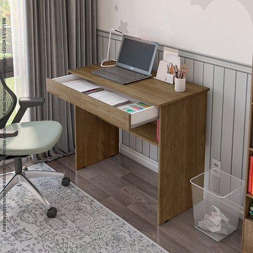 Escrivaninha Compacta Com Gaveta E Nicho 70cm Home Office