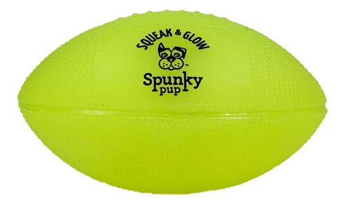 Spunky Pup Squeak & Glow Pelota Football Brilla Oscuridad