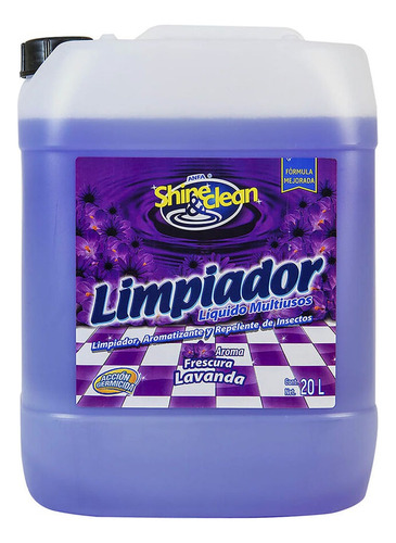 Limpiador Multiusos 20 Litros De Lavanda Shine And Clean
