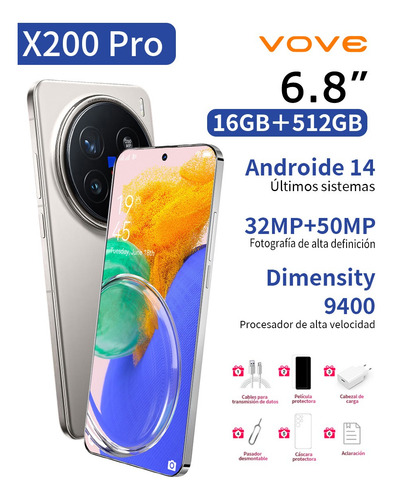 2025 Más Barato Negocio Teléfono Inteligente Dual Sim X200 Pro Ram16+516gb Batería De Larga Duración Pulgadas Pantalla 6.8''ofertas Celular Android14 Gris