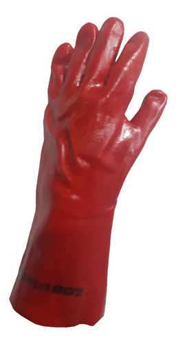 Guantes De Pvc Rojo Trabajo 40 Cms  Certificados Pesados