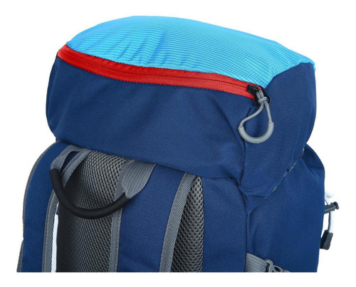 Mochila Camping 35 Litros, Color Celeste Diseño de la tela Diamond Ripstop