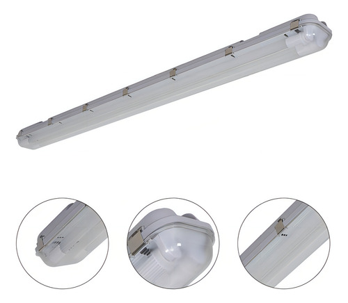 Luminária Hermética T8 Ip65 1270x75x100mm - G-light
