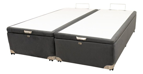 Cama Box Baú Castor King Vellus Cinza 193x203x35cm
