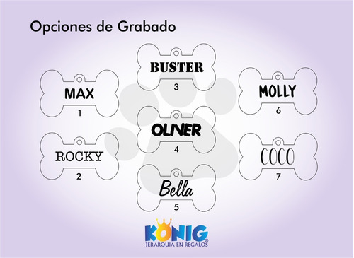 Imagen 4 de 5 de Placa Perro Id Mascota Personalizado Gratis Con Láser