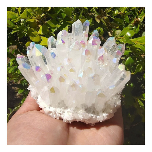 Cristal Natural Aspero 400 G 600 Blanco Claro Arco Iris Aura