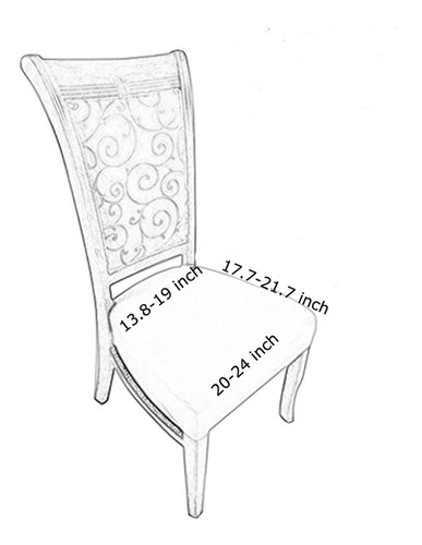 Imagen 4 de 5 de 6xstretch Funda De Asiento Para Silla De Comedor Para Bodas