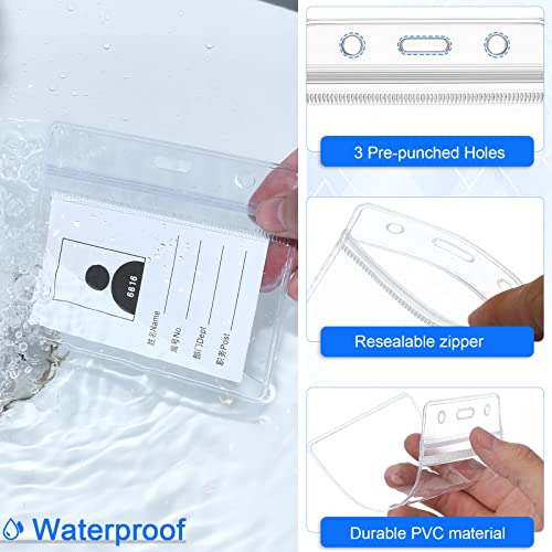 100 Pcs Porta Tarjetas De Identificación Transparentes Con