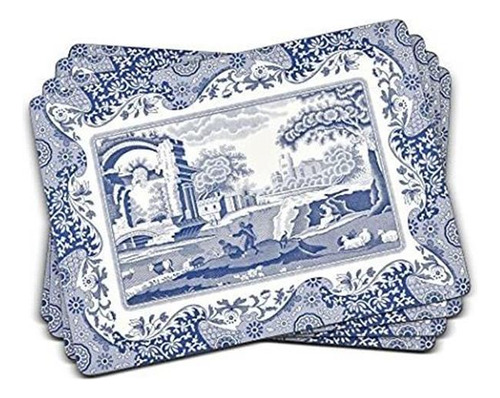 Spode Blue Italian Manteles Individuales (4 Unidades), D