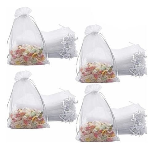 100pcs Bolsas Organza De Dulces Ceremon Bautizo Boda Partido