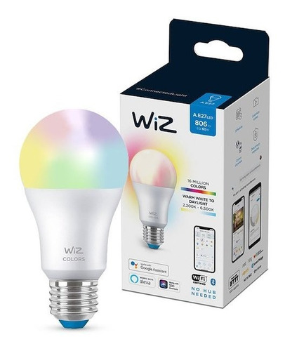 Imagen 2 de 7 de Lampara Led Bulb Wiz A60 Wifi Color 9w E27