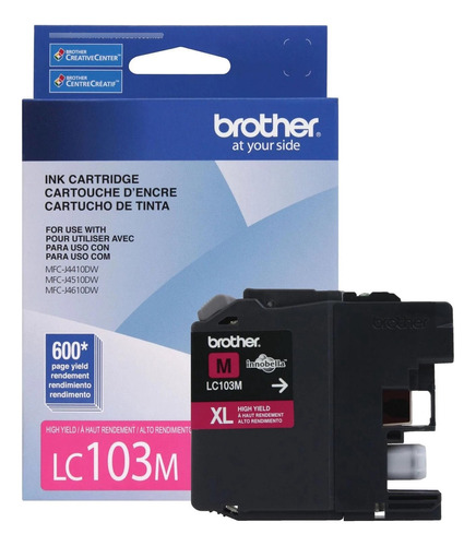 Cartucho De Tinta Brother Lc103m, Rendimiento 600 Páginas, M