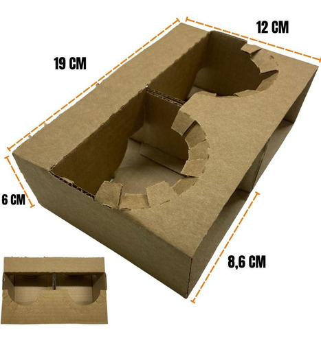 Suporte Porta Copos De Papelão Para 2 Copos Delivery 50 Unid