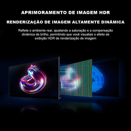 Monitor Portátil Vchance 15.6 350nit De Brilho Ultra Fino Full Hd 1920x1080p 100% Srgb Com Suporte Escondido