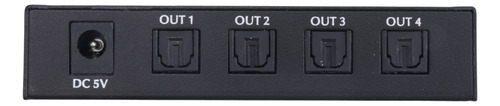 Divisor De Áudio Óptico Digital 1x4 Digital Spdif Toslink Op