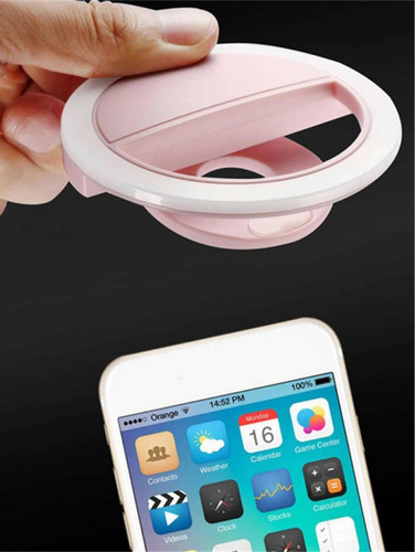 Aro De Luz Led Para Selfies, Tablet, Adaptable Con Con Clic