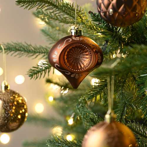Adornos De Bola De Navidad Inastillables 7 Cm Marrón Y Bronc
