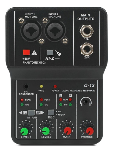 Interfaz Audio Usb Phantom Power 48v Con Conector Microfono