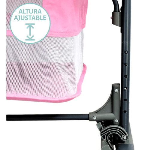Cuna Colecho Infanti Golf Color Rosa Antirreflujo Y Mecedora