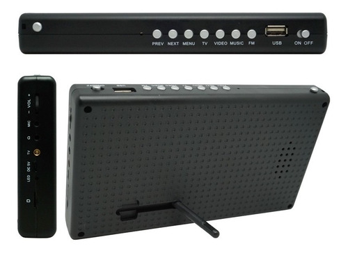 Mini Tv Digital Portátil Hd Tela 7 Polegadas Usb Fm Monitor