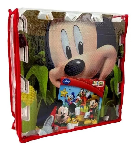 Imagen 2 de 5 de Piso De Goma Eva Mickey 32 Cm X 9 Piezas Tapimovil Playking