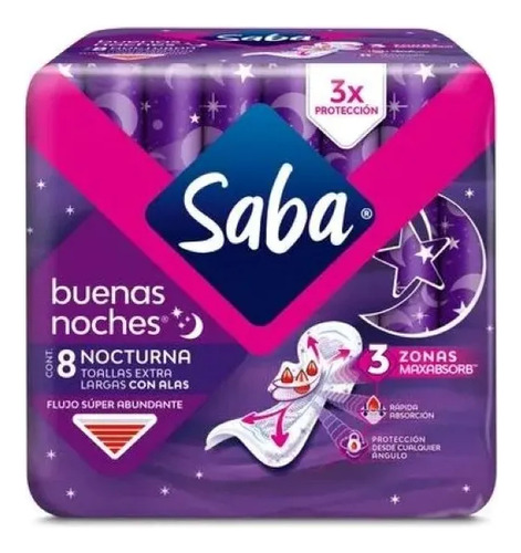 Saba Buenas Noches Con Alas Caja 14 Pack 8pz C/u