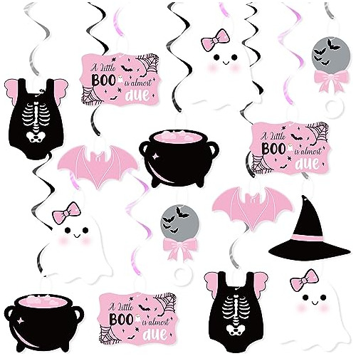 Pink Halloween Baby Shower Decorations, 20 Pcs Little B...