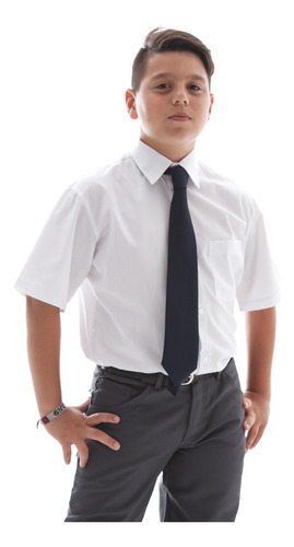 Camisa Blanca Manga Corta Escolar Suroger T.8 Al 16 Tutim