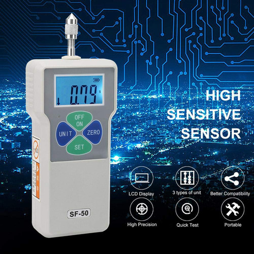 Medidor De Fuerza Sf-50 Portátil Con Lcd De Alta Precisión