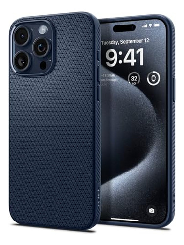 Funda Para iPhone 15 Pro Max Navy Azul Piel Sintetica-2