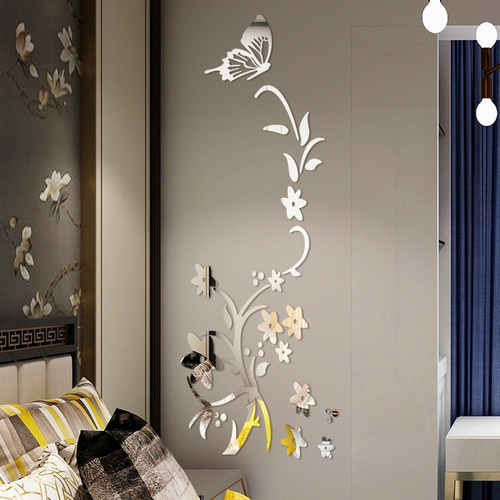 Pegatina De Pared Acrílica Con Forma De Flor T 3d Diy Modern