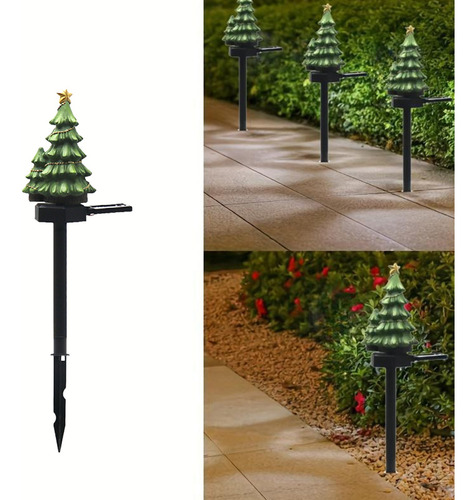 Luces Solares Tipo S Para El Suelo, Árbol De Navidad, Resina