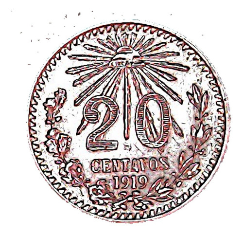 Moneda Veinte Centavos  1919 Resplandor      Moneda L1
