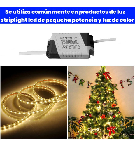 10pzs Balastra Transformador Driver Para Tiras De Led 8-18w Blanco
