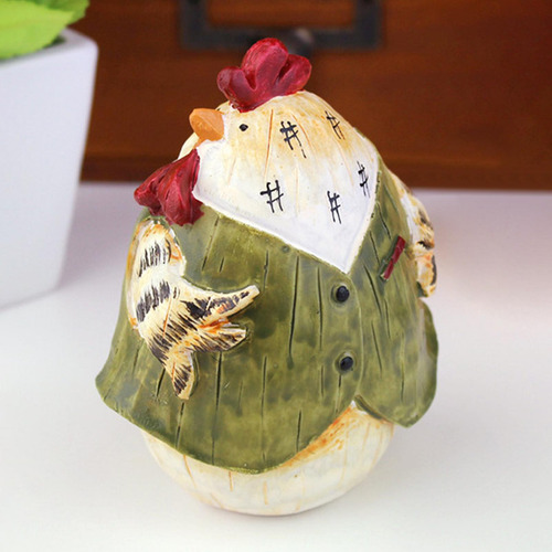 Estatuilla De Pollo De Resina Escultura De Pollo B Verde